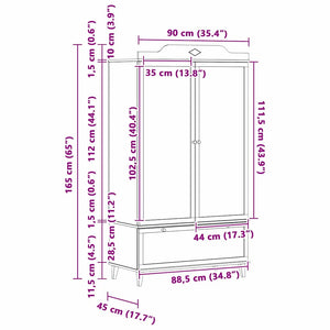 vidaXL Armadio con Lavagna con cassetto Bianco Legno multistrato
