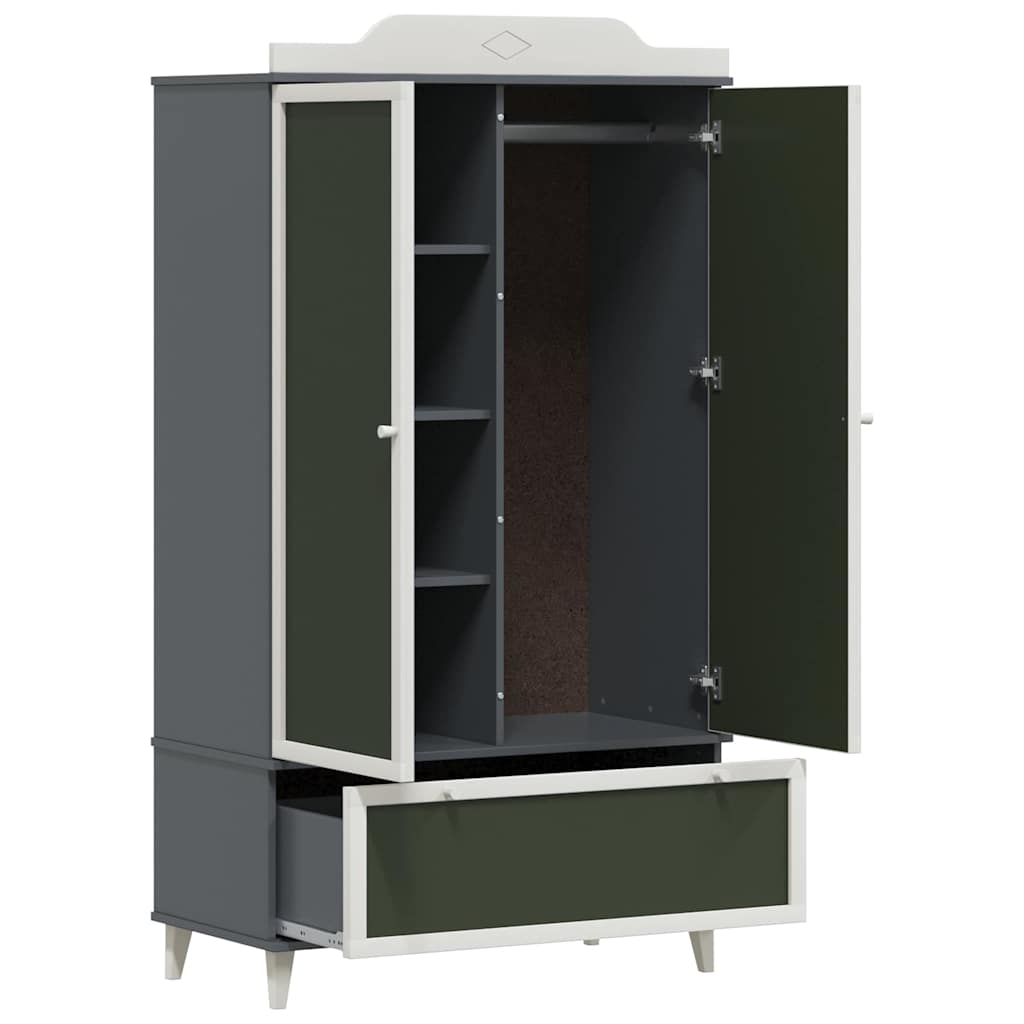 vidaXL Armadio con Lavagna con porta Grigio e bianco Legno multistrato