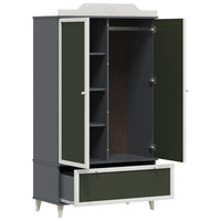 vidaXL Armadio con Lavagna con porta Grigio e bianco Legno multistrato