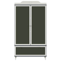 vidaXL Armadio con Lavagna con porta Grigio e bianco Legno multistrato