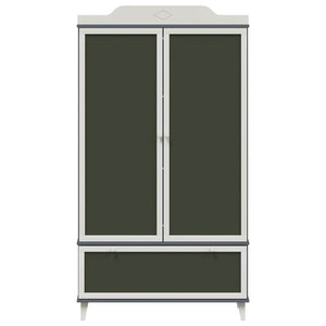 vidaXL Armadio con Lavagna con porta Grigio e bianco Legno multistrato