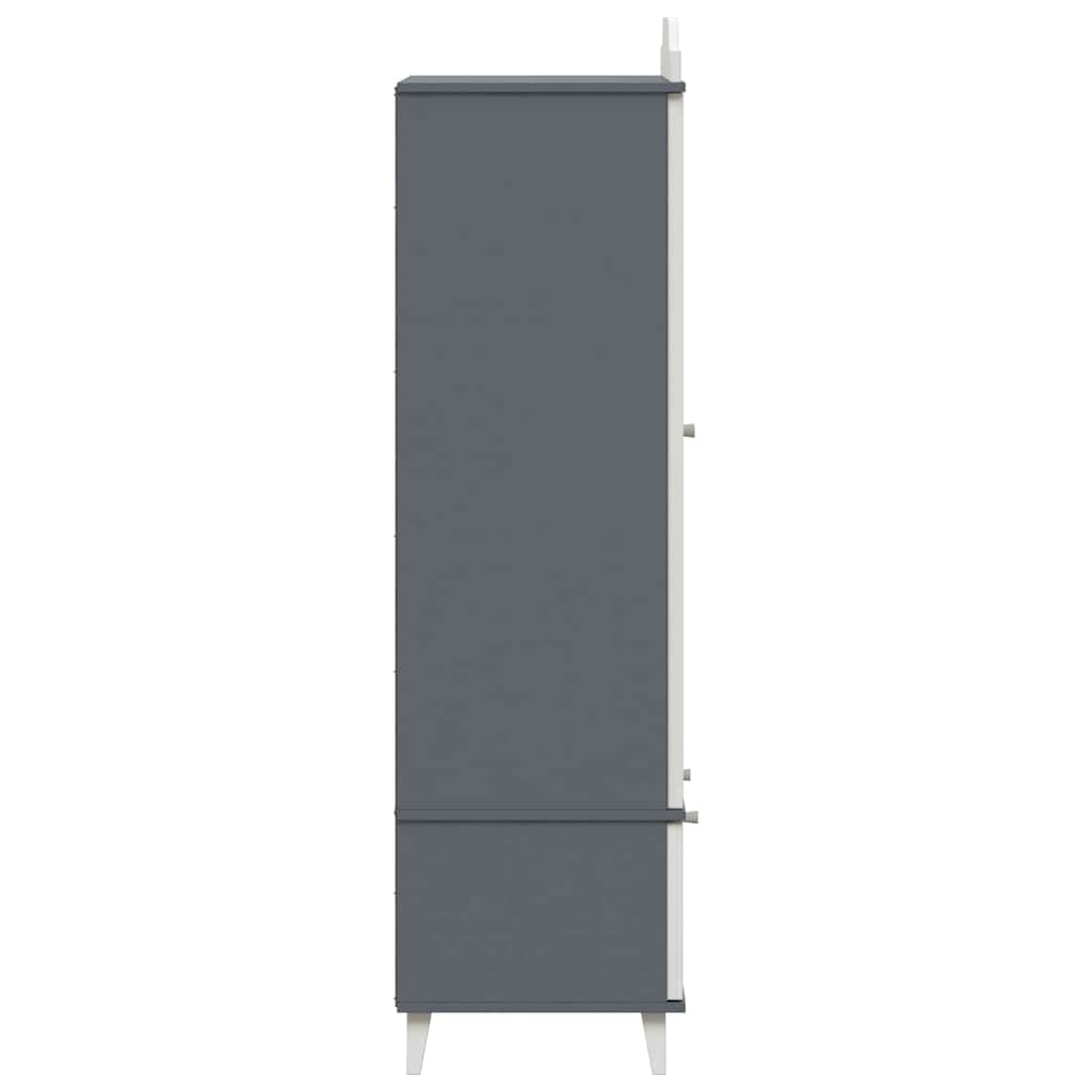 vidaXL Armadio con Lavagna con porta Grigio e bianco Legno multistrato