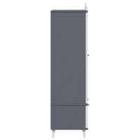 vidaXL Armadio con Lavagna con porta Grigio e bianco Legno multistrato