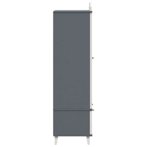 vidaXL Armadio con Lavagna con porta Grigio e bianco Legno multistrato