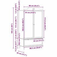 vidaXL Armadio con Lavagna con porta Grigio e bianco Legno multistrato