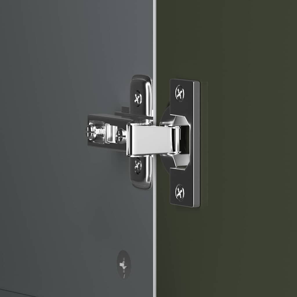 vidaXL Armadio con Lavagna con porta Grigio e bianco Legno multistrato