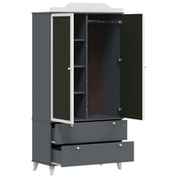 vidaXL Armadio con Lavagna con porta Grigio e bianco Legno multistrato