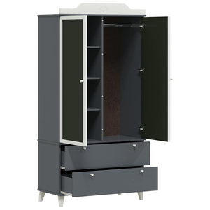 vidaXL Armadio con Lavagna con porta Grigio e bianco Legno multistrato