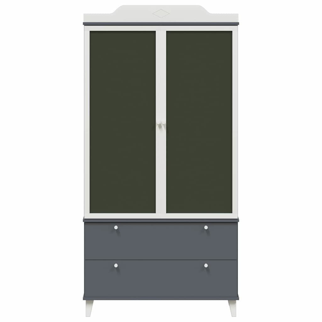vidaXL Armadio con Lavagna con porta Grigio e bianco Legno multistrato