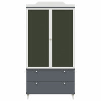 vidaXL Armadio con Lavagna con porta Grigio e bianco Legno multistrato