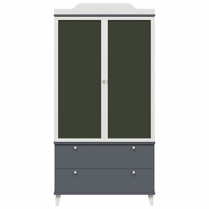 vidaXL Armadio con Lavagna con porta Grigio e bianco Legno multistrato