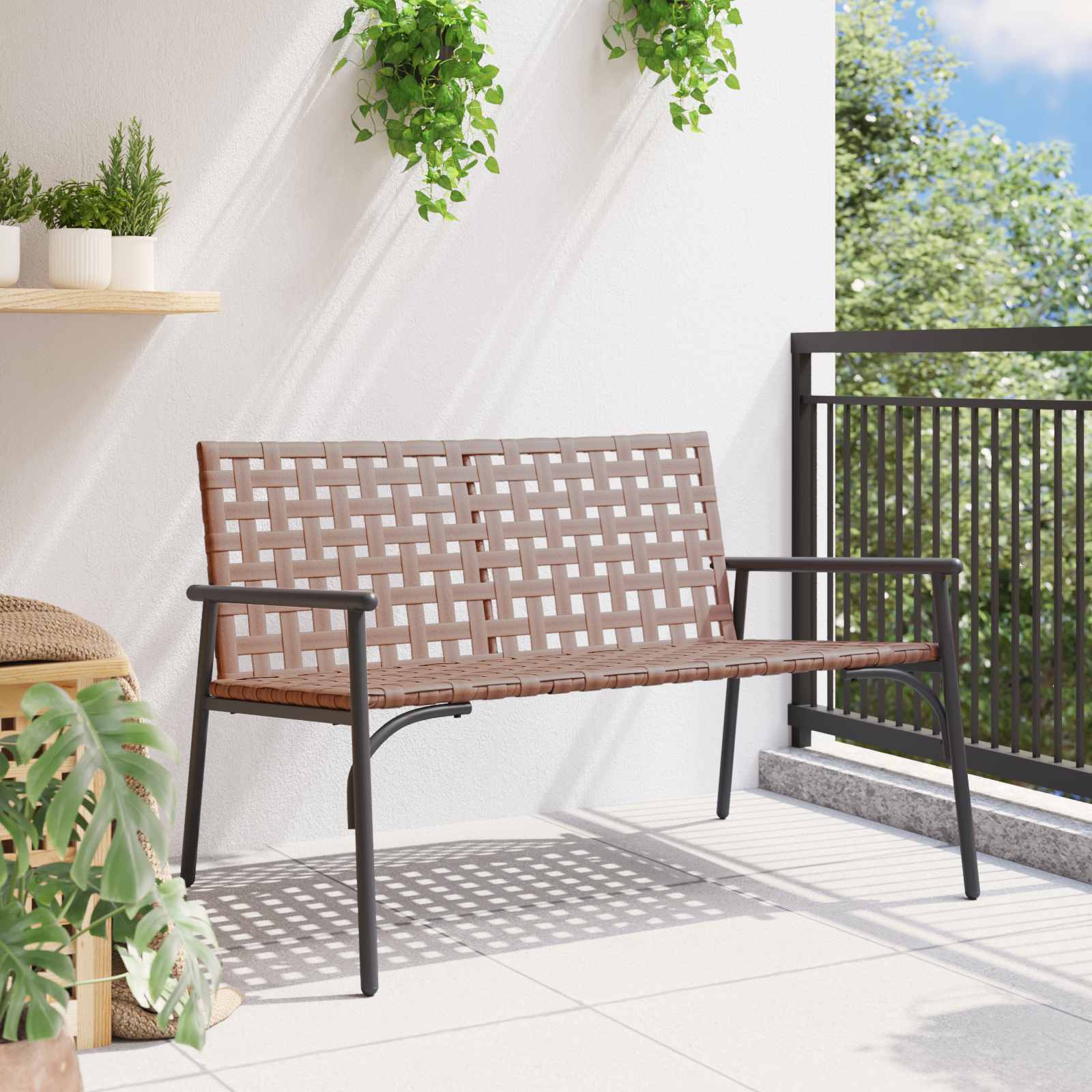 Sedia da Giardino Nero 113 x 79 x 75 cm polyrattan 42004144