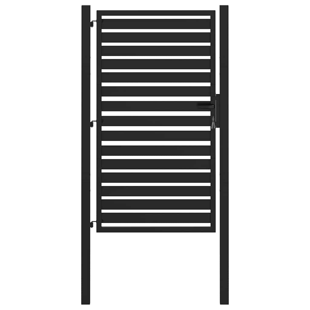 Cancello da Giardino con Serratura Nero 100x150 cm in Alluminio 42004148