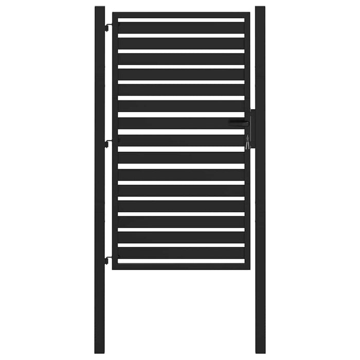 Cancello da Giardino con Serratura Nero 100x150 cm in Alluminio 42004148