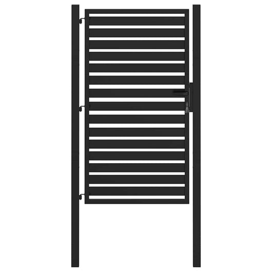 Cancello da Giardino con Serratura Nero 100x150 cm in Alluminio