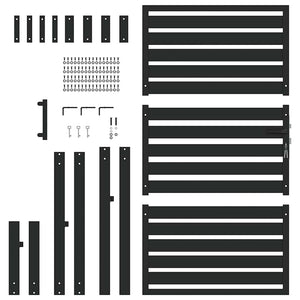 Cancello da Giardino con Serratura Nero 100x150 cm in Alluminio 42004148