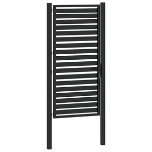 Cancello da Giardino con Serratura Nero 100x180 cm in Alluminio