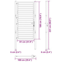 Cancello da Giardino con Serratura Nero 100x180 cm in Alluminio 42004149