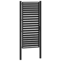 Cancello da Giardino con Serratura Nero 100x200 cm in Alluminio 42004150