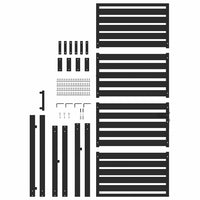 vidaXL Cancello da Giardino con Serratura Nero 100x200 cm in Alluminio