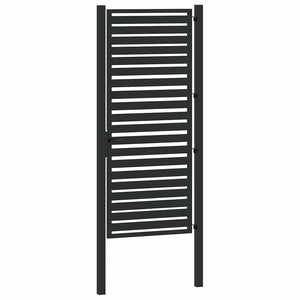 Cancello da Giardino con Serratura Nero 100x200 cm in Alluminio 42004150