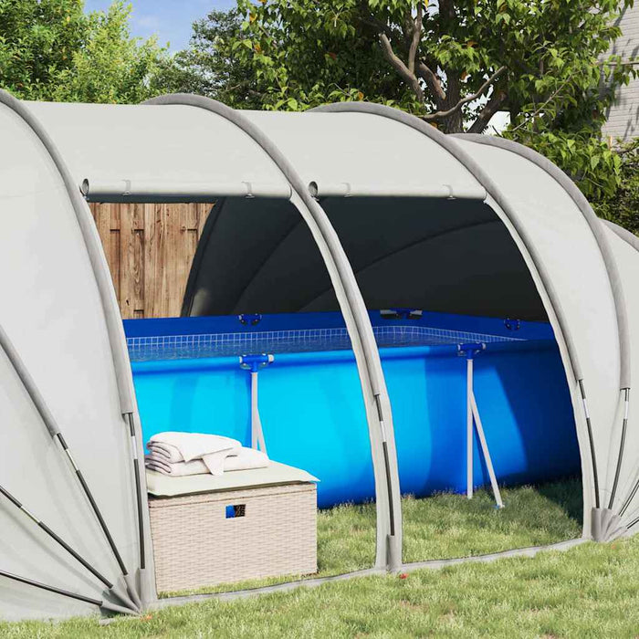 Tenda da piscina a cupola Grigio 640 x 432 x 205 cm 42001143