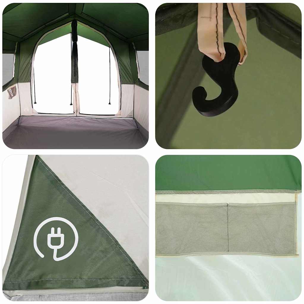 Tenda Familiare con tetto Verde e Bianco 324 x 255 x 230 cm 42004083