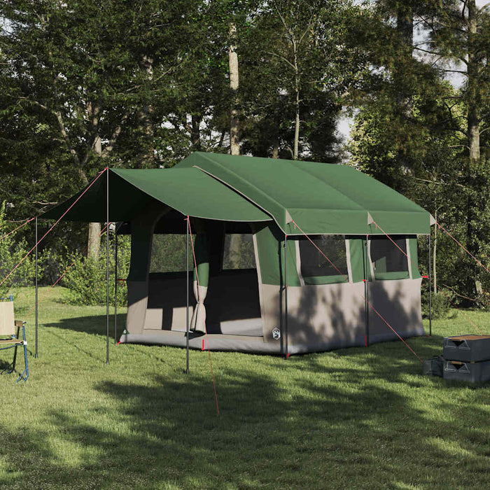 Tenda Familiare con tetto Verde e Bianco 324 x 255 x 230 cm 42004083