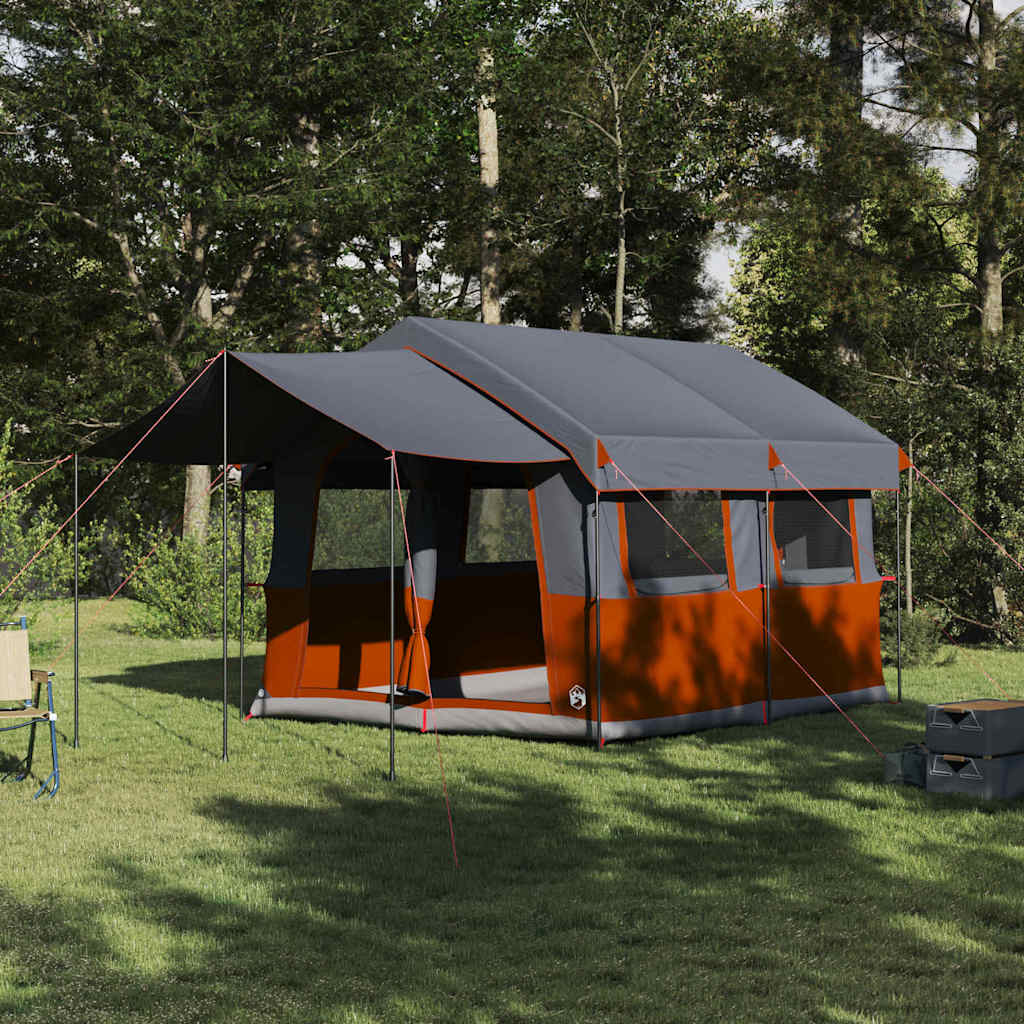 Tenda Familiare con tetto Grigio e arancione 324 x 255 x 230 cm 42004085