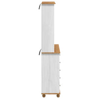 Vetrina  “ASKIM” Bianca 91x40x199.5 cm Legno Massello di Pino 3334641