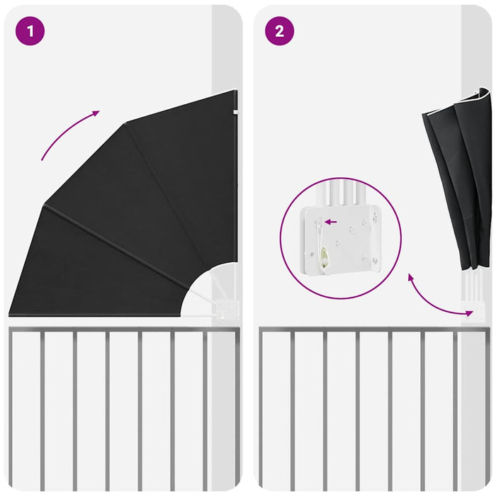 vidaXL Schermo di Privacy per Balcone Antracite 115 x 115 cm Tessuto