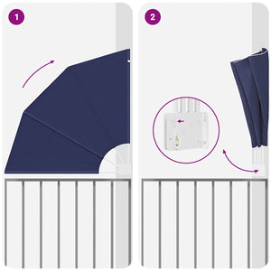 Schermo di Privacy per Balcone Blu marino 115 x 115 cm Tessuto 42000906