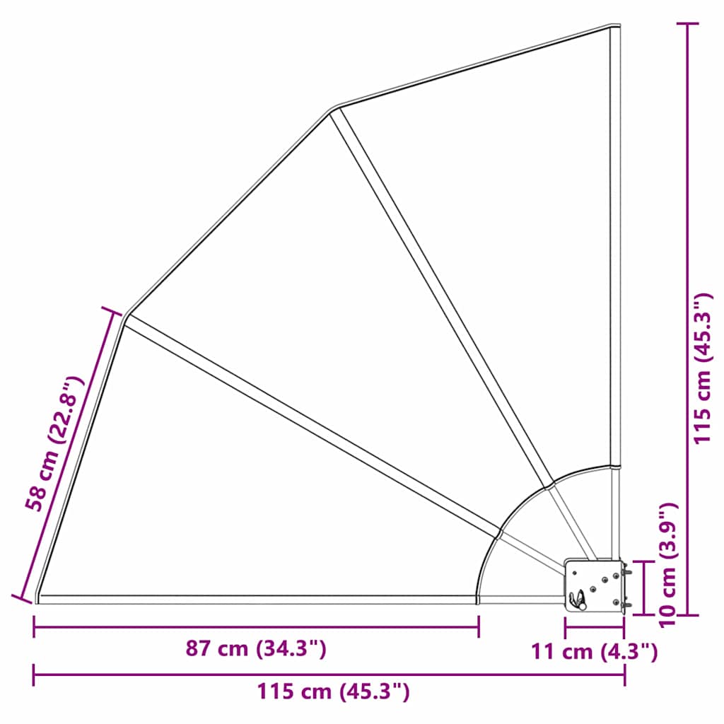 Schermo di Privacy per Balcone Blu marino 115 x 115 cm Tessuto 42000906