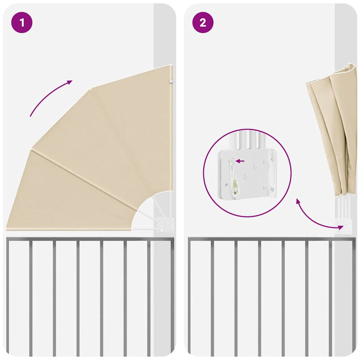 vidaXL Schermo di Privacy per Balcone Beige 115 x 115 cm Tessuto