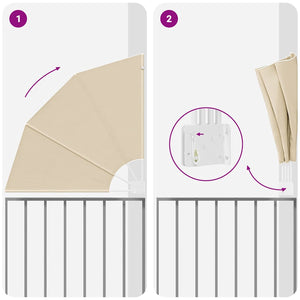 Schermo di Privacy per Balcone Beige 115 x 115 cm Tessuto 42000907