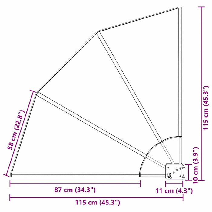 Schermo di Privacy per Balcone Nero 115 x 115 cm Tessuto 42000908