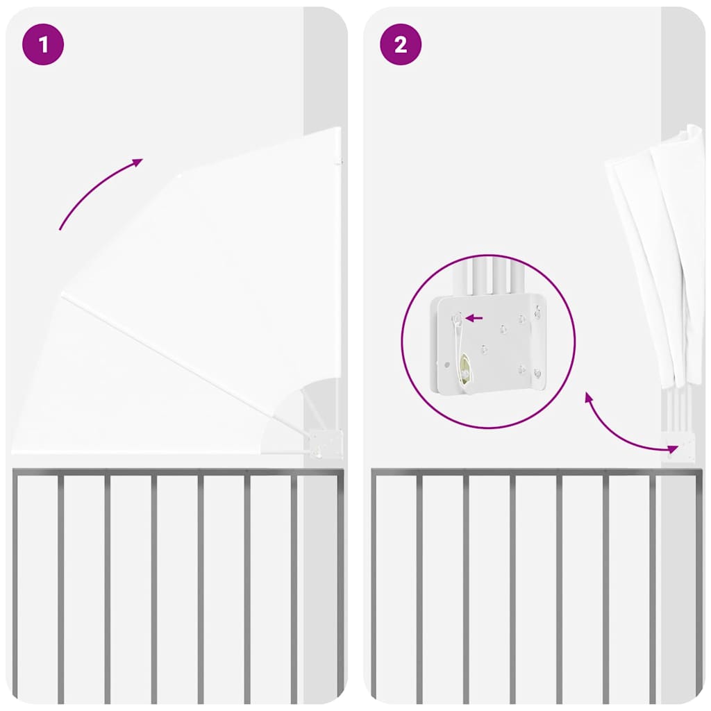 vidaXL Schermo di Privacy per Balcone Bianco 115 x 115 cm Tessuto