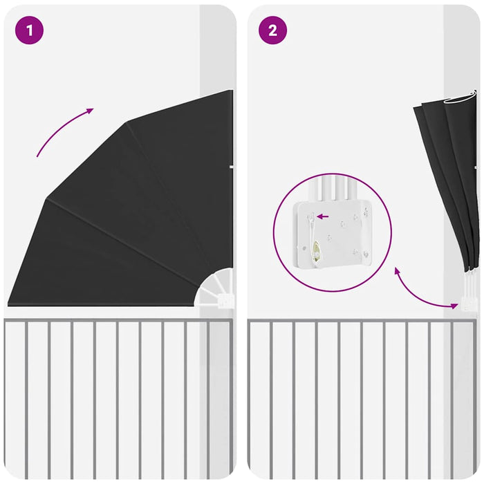 vidaXL Schermo di Privacy per Balcone Antracite 160 x 160 cm Tessuto