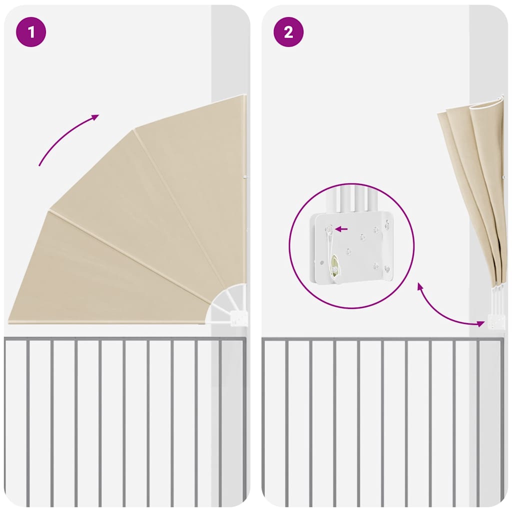 vidaXL Schermo di Privacy per Balcone Beige 160 x 160 cm Tessuto