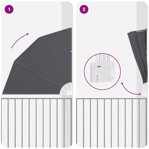 vidaXL Schermo di Privacy per Balcone Nero 160 x 160 cm Tessuto