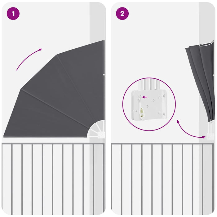 vidaXL Schermo di Privacy per Balcone Nero 160 x 160 cm Tessuto