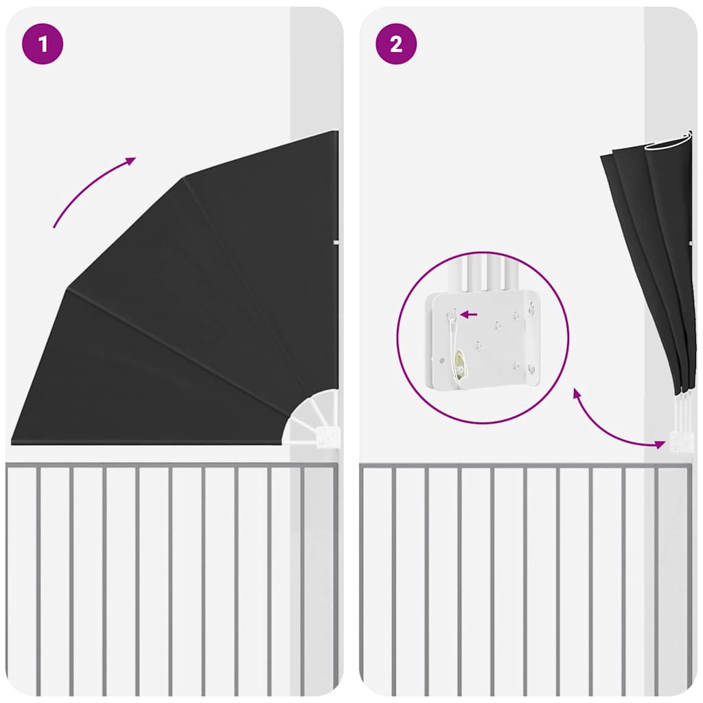 vidaXL Schermo di Privacy per Balcone Antracite 140 x 140 cm Tessuto