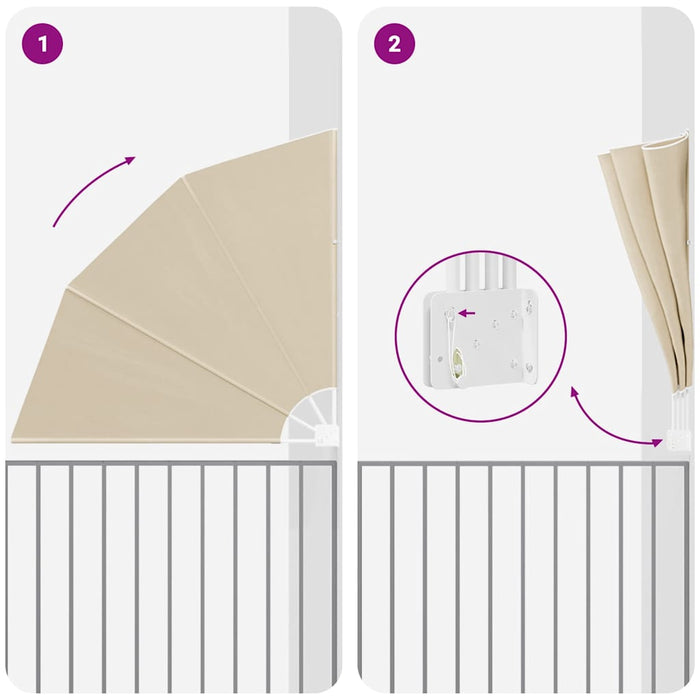 vidaXL Schermo di Privacy per Balcone Beige 140 x 140 cm Tessuto