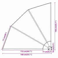 vidaXL Schermo di Privacy per Balcone Nero 140 x 140 cm Tessuto