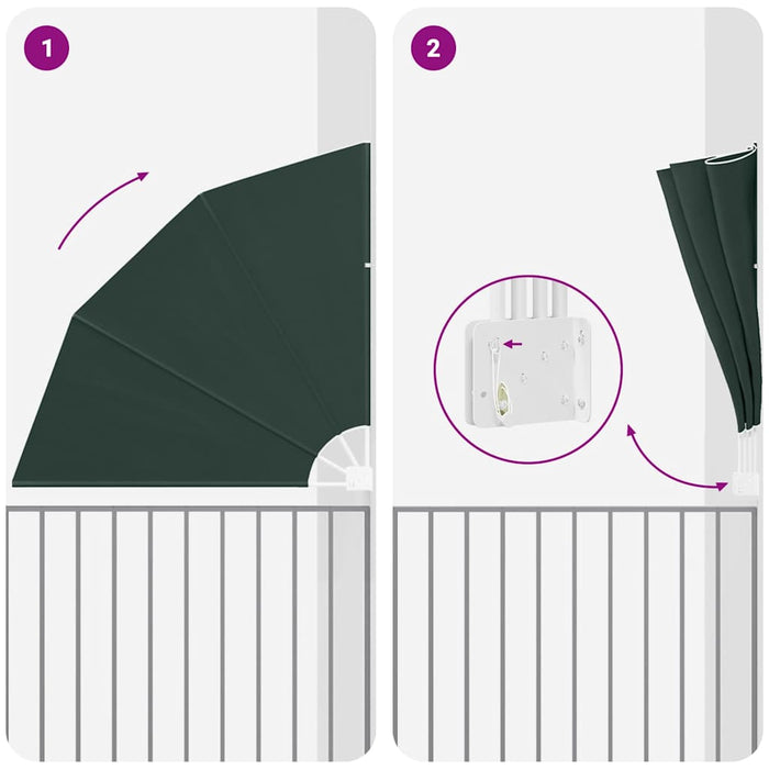 vidaXL Schermo di Privacy per Balcone Verde scuro 140 x 140 cm Tessuto