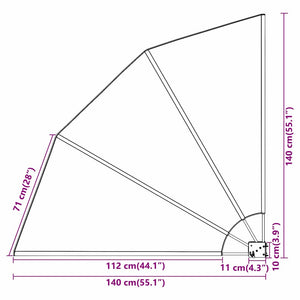 vidaXL Schermo di Privacy per Balcone Sabbia 140 x 140 cm Tessuto