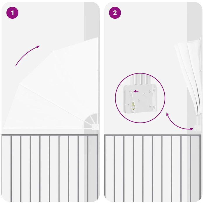 Schermo di Privacy per Balcone Bianco 140 x 140 cm Tessuto 42000930