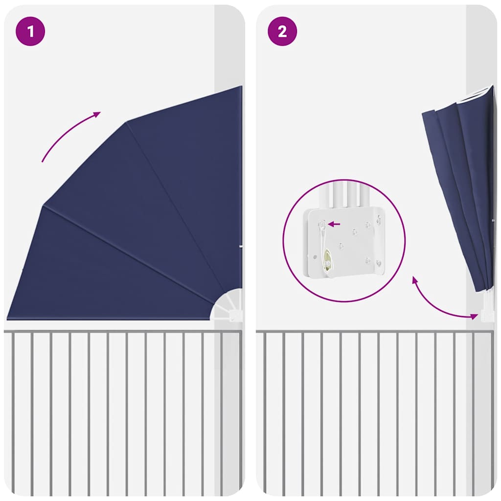 vidaXL Schermo di Privacy per Balcone Blu marino 210 x 210 cm Tessuto