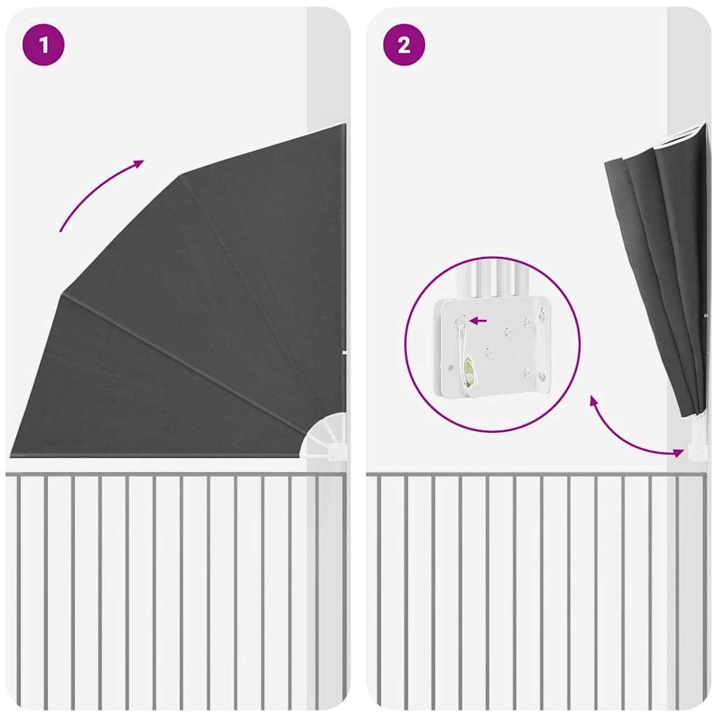 vidaXL Schermo di Privacy per Balcone Nero 210 x 210 cm Tessuto