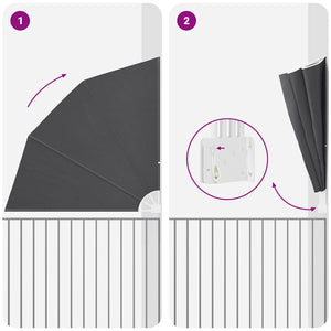 vidaXL Schermo di Privacy per Balcone Nero 210 x 210 cm Tessuto